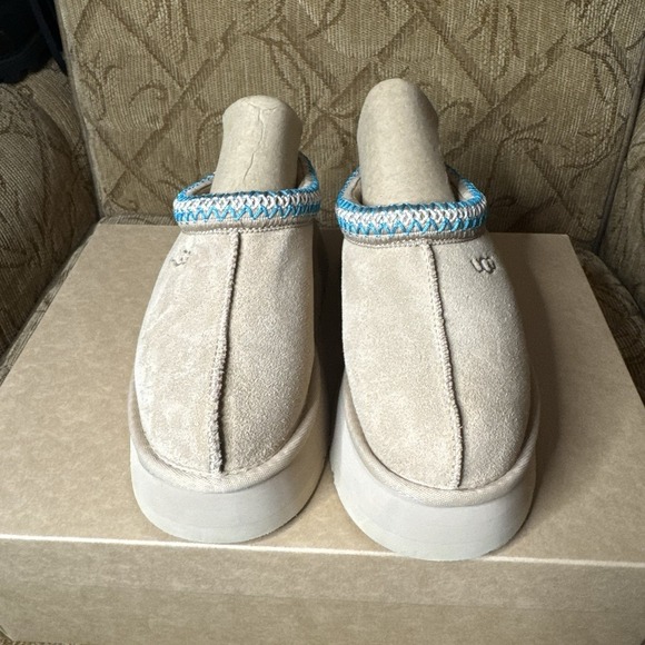 UGG Tazz Driftwood Platform womens shoes 1122553 Slippers Suede Size 5 Excellent - Picture 5 of 10